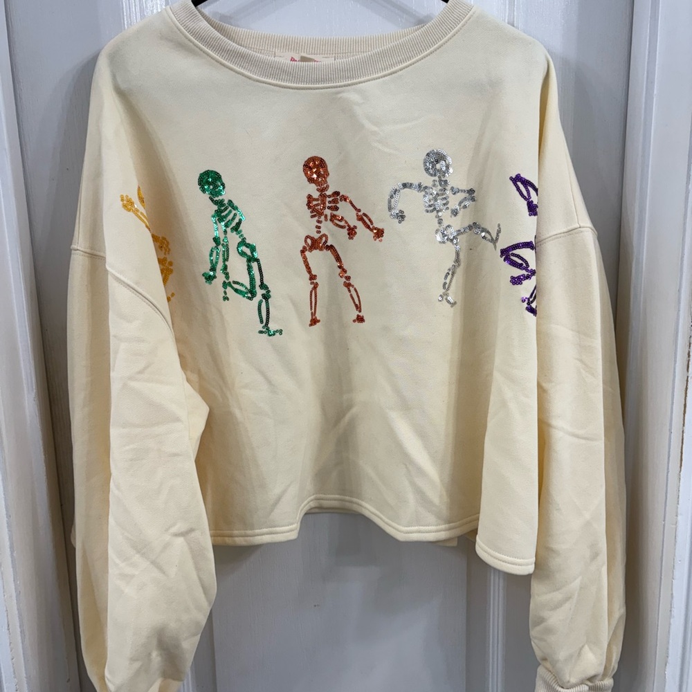 Colorful Skeleton Print Women Sweater